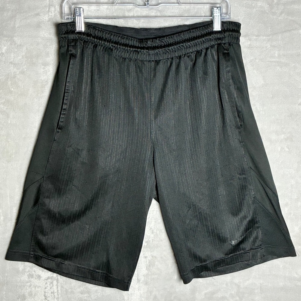 Nike Mens Basketball Shorts Black Textured Knit Mesh Panel Size Small